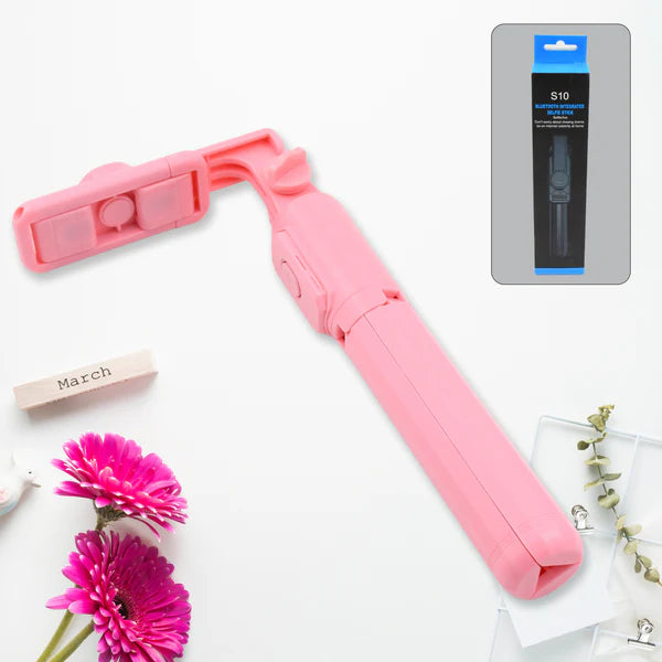 Portable Foldable Selfie Stick with Remote Control, YouTuber Video Recording (1 Pc)