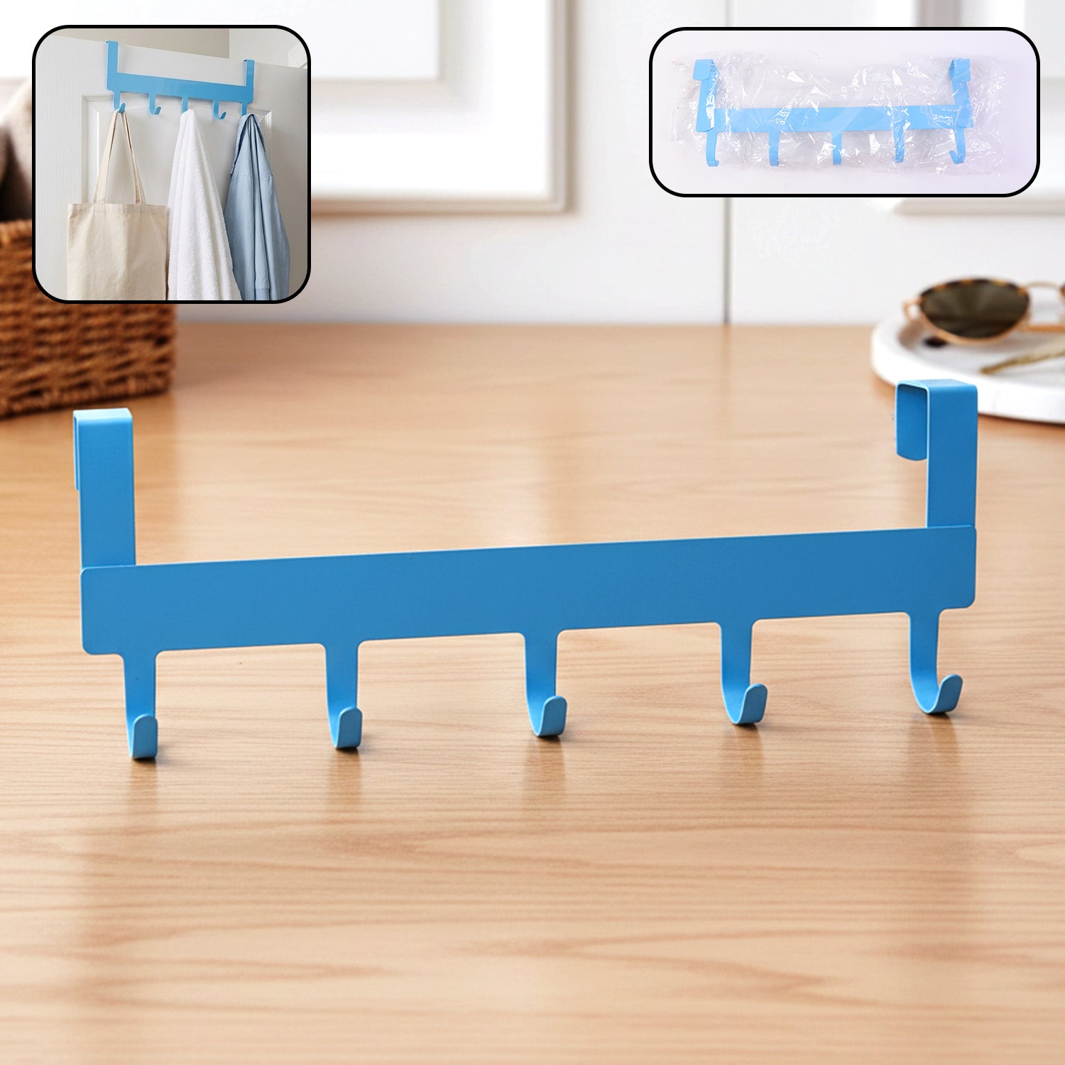 Multi metal 4 hook hanging rack for wall