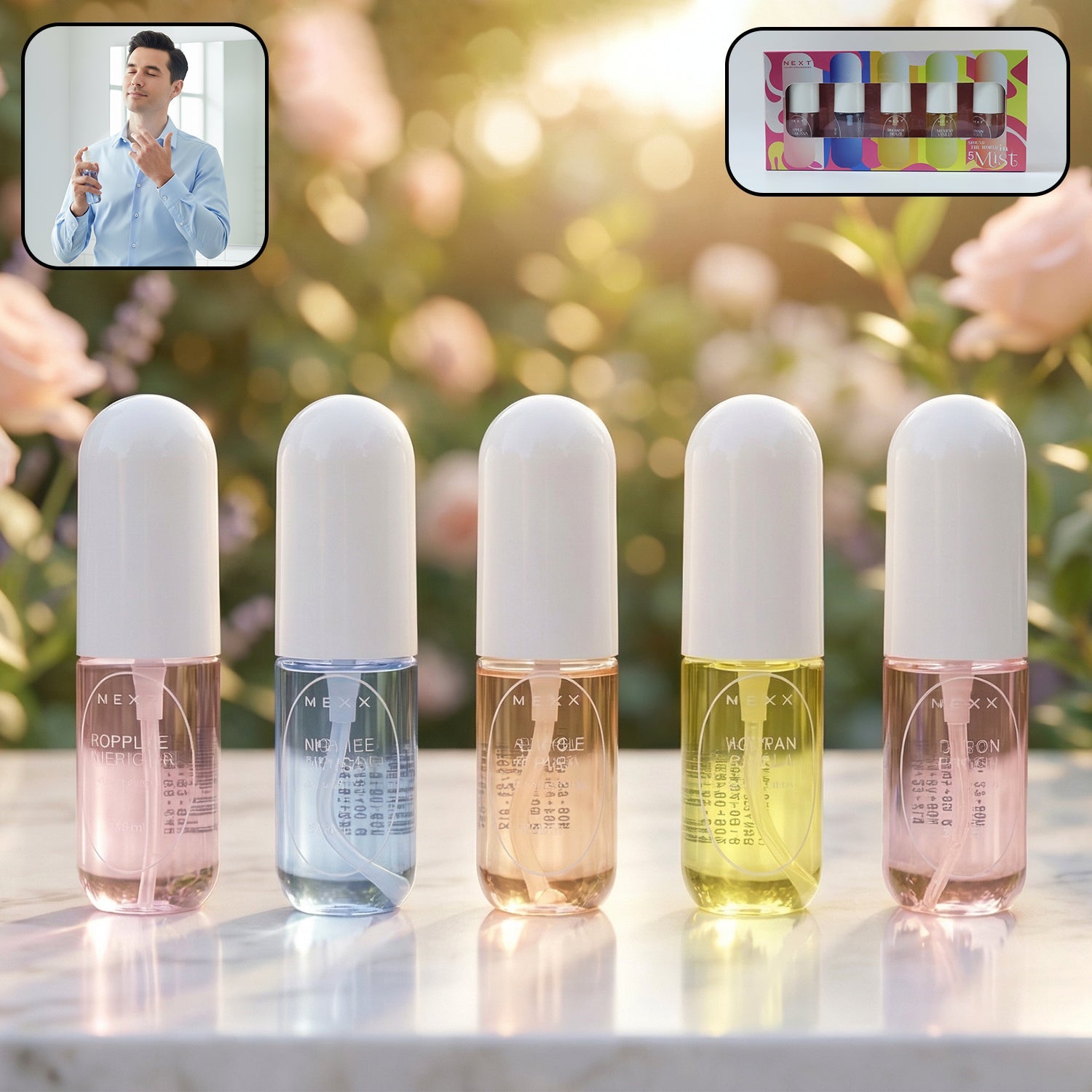 Next Mist Luxury Fragrances Mini Perfume Spray Gift Set (5 Pc, 30 ML Each)