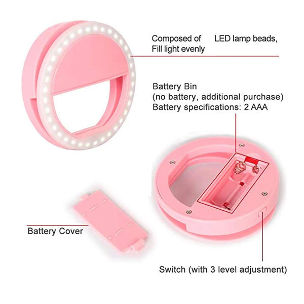 Phone Selfie Ring Light (Battery Not Included)