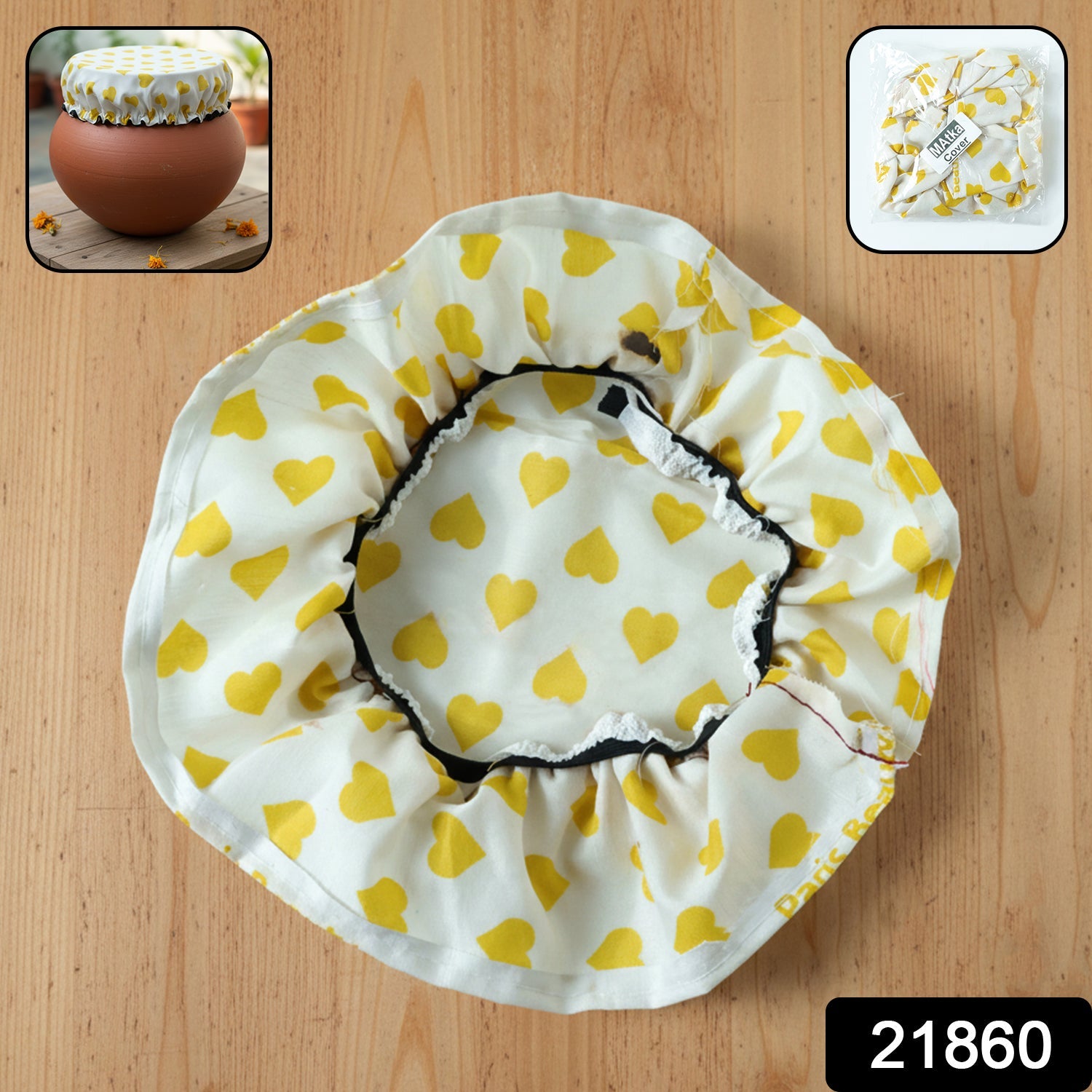 Cotton pot cover with elastic edge