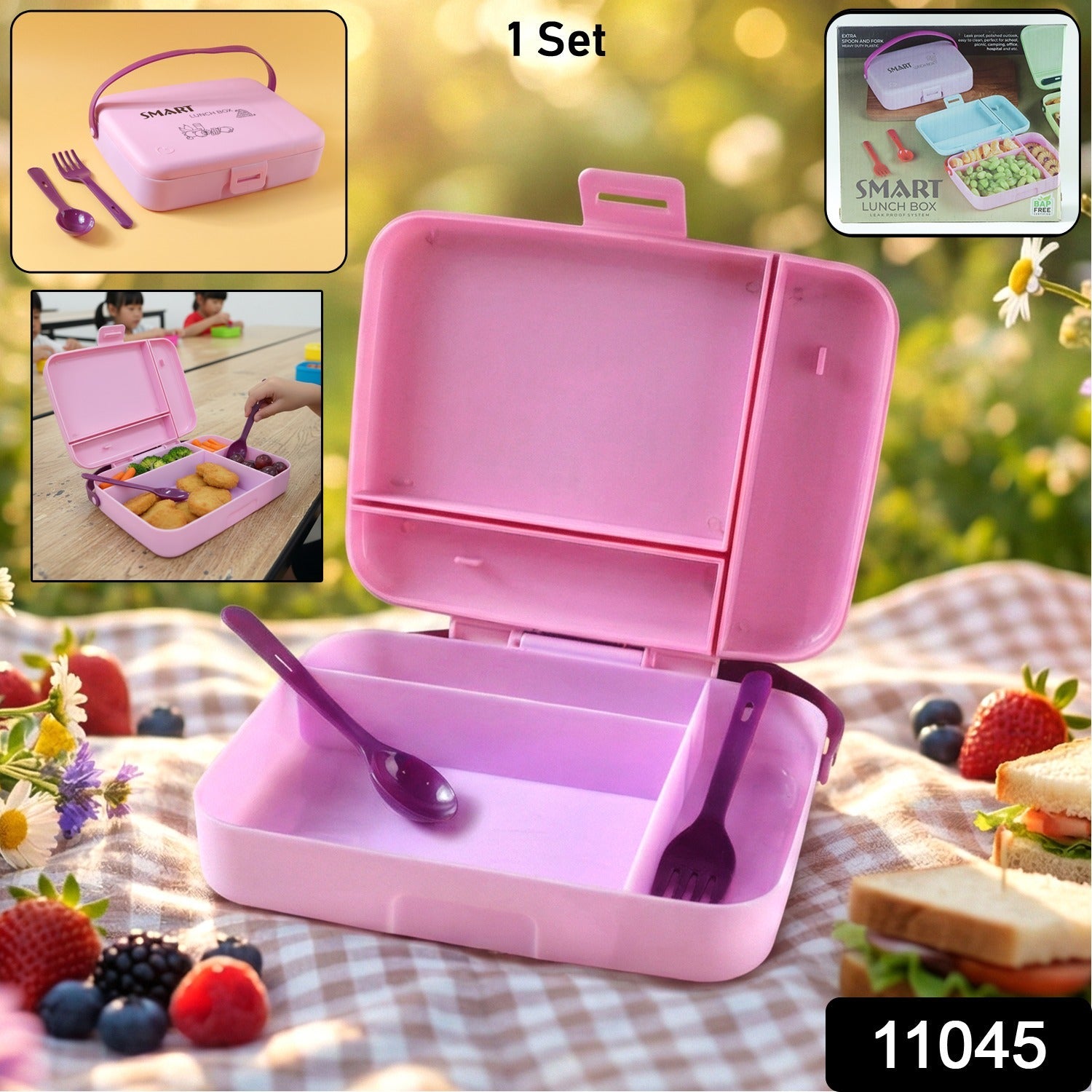 Multi compartment food storage lunch box
