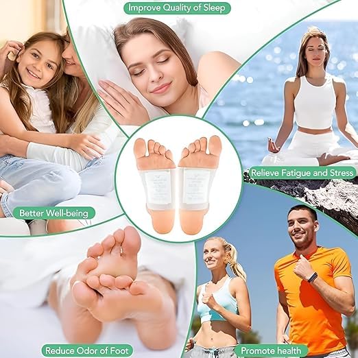 Kinoki cleansing detox foot pads, ginger & salt foot patch -10pcs (free size, white)