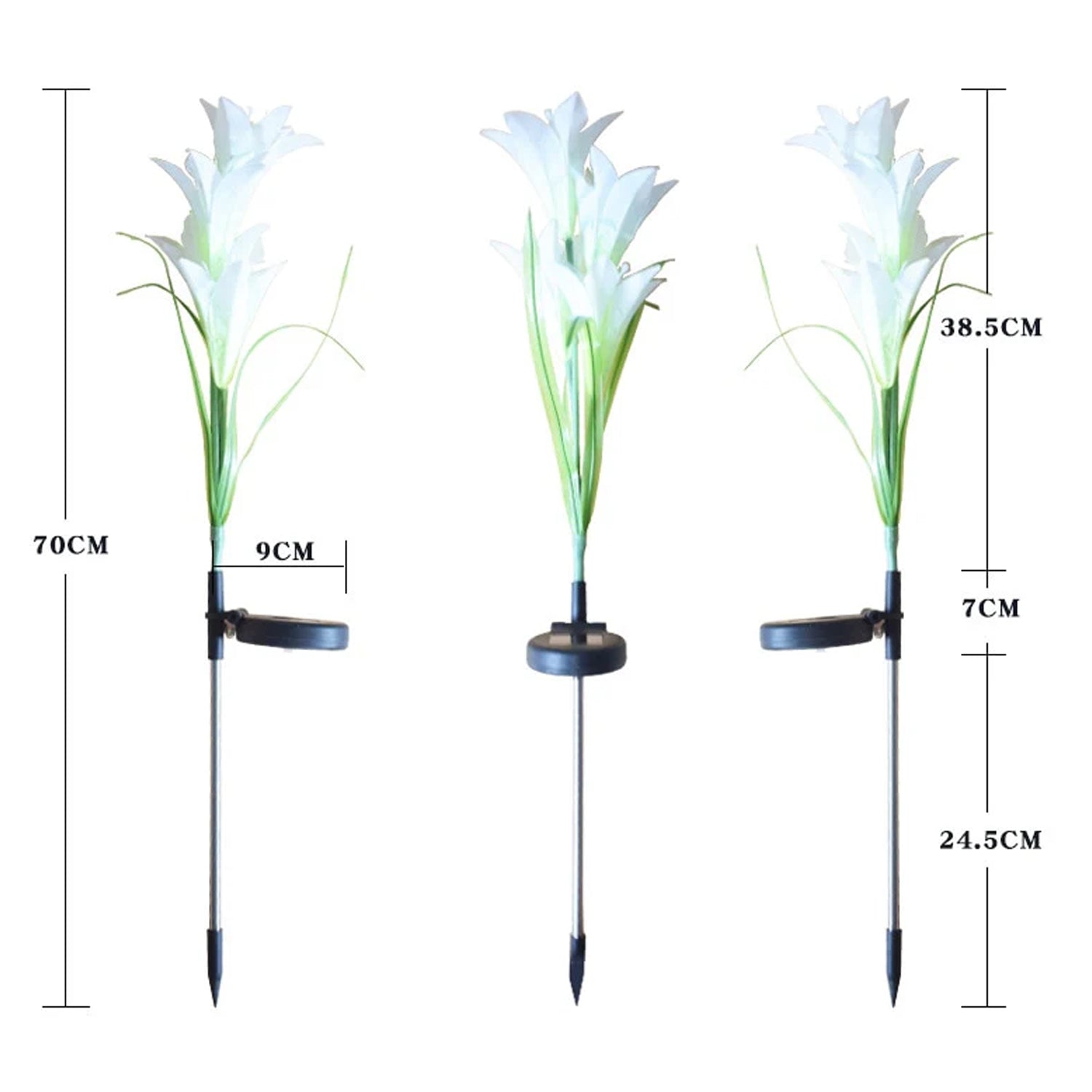 Solar Garden Flower Lights - (2Pc Set)