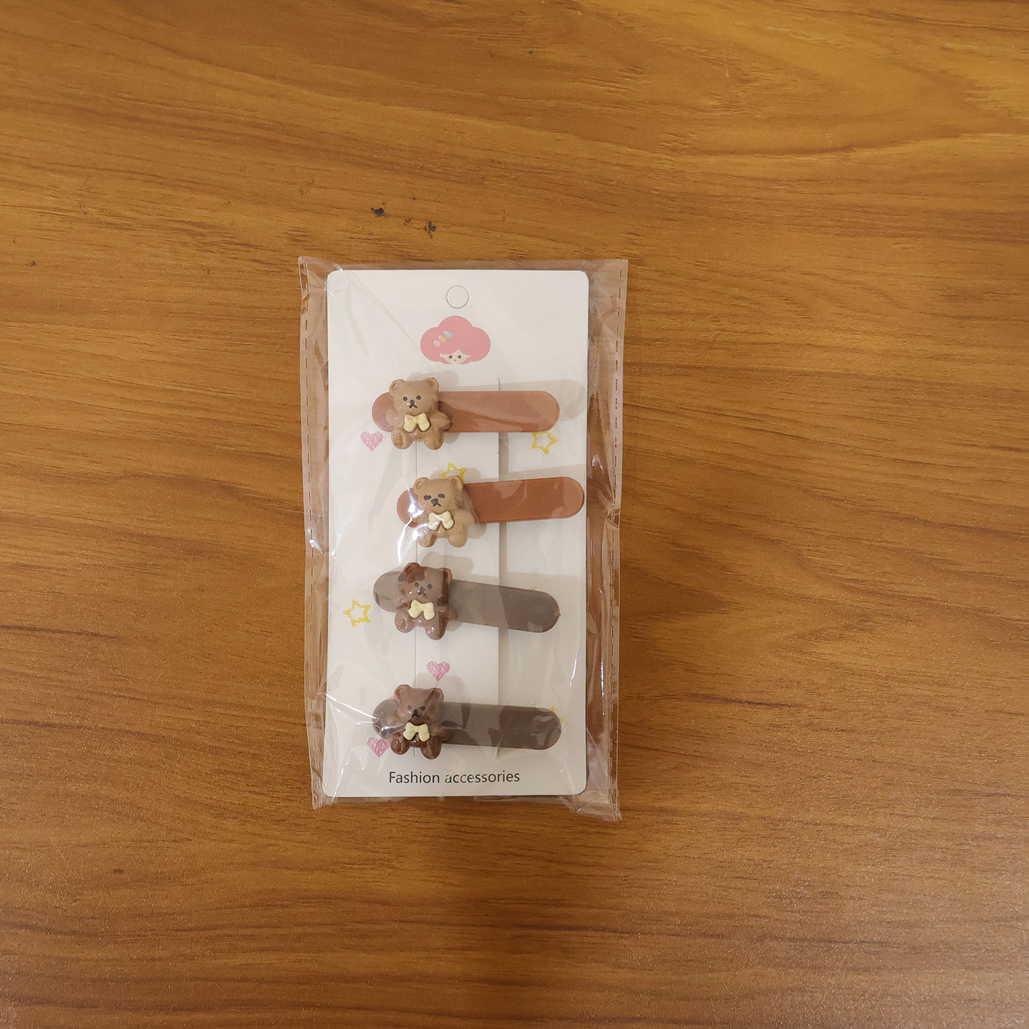 Cute Teddy Bear Decorative Hair Clips (4 Pc)